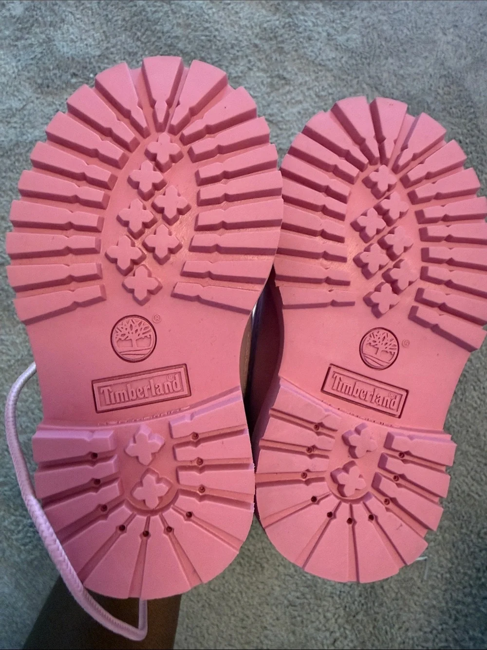 Timberland Kids Pink Lace-Up Waterproof Boots light pink size 4 baby. Used.